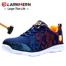LARNMERN Leichte, atmungsaktive Herren-Sicherheitsschuhe Stahlkappen-Arbeitsschuhe für Herren Anti-Smashing Construction Sneaker mit Reflex