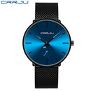 CRRJU Fashion Herrenuhren Top-Marke Luxus Quarzuhr Herren Casual Slim Mesh Stahl Wasserdicht Sportuhr Relogio Masculino