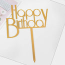 Feliz cumpleaños amor bandera pastel Topper acrílico letra oro plata pastel superior bandera decoración para fiesta de cumpleaños suministros de boda