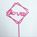 Feliz cumpleaños amor bandera pastel Topper acrílico letra oro plata pastel superior bandera decoración para fiesta de cumpleaños suministros de boda