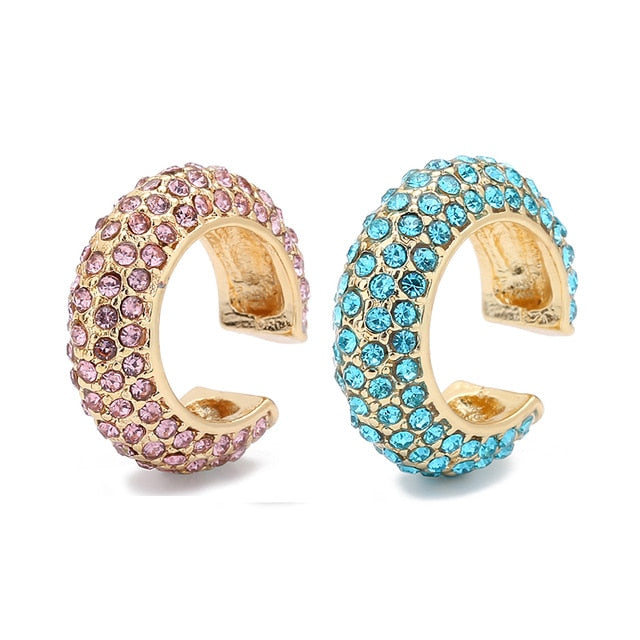 2020 nueva moda perla Ear Cuff Bohemia apilable en forma de C CZ diamantes de imitación pequeños pendientes de Clip para mujer joyería de boda