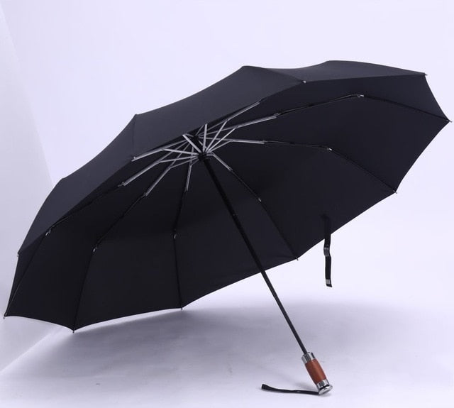 Genuine Brand Large Folding Umbrella Rain 1.2 Meters Business Men Automatic Umbrellas Windproof Male Parasol Dark Blue And Black