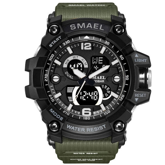 SMAEL Herren Militäruhr 50m Wasserdichte Armbanduhr LED Quarzuhr Männlich relogios masculino 1617 Digitale Sportuhren Herren