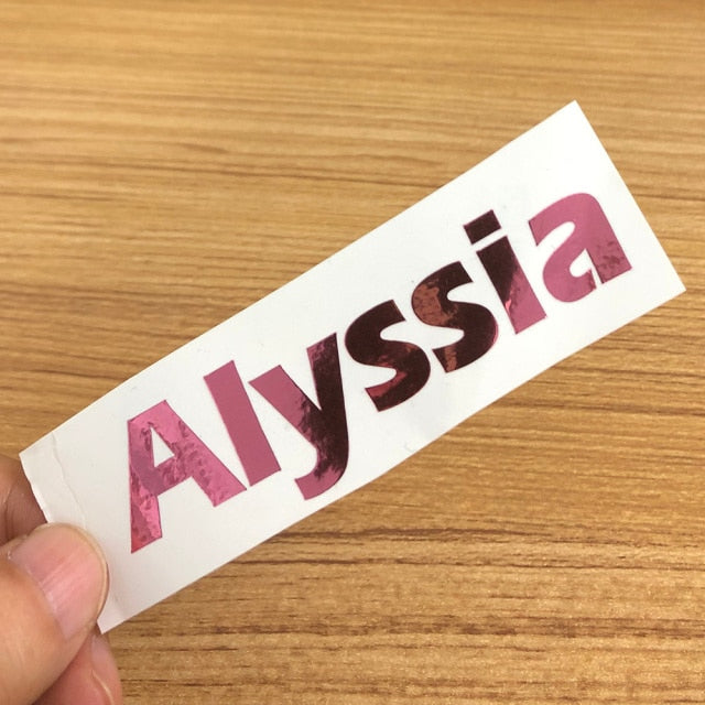 1Pcs Reflective Vinyl Custom Name Sticker Colorful Personalised Die Cuting Label PVC Tag For Water Bottle Lanch Box Laptop