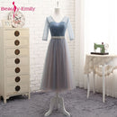 Heiße Brautjungfernkleider mit V-Ausschnitt, lang für Frauen, elegant, 2020, A-Linie, glitzernd, Tüll, rosa, Partykleid für Hochzeitsfeiern in Übergröße