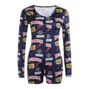 Sexy Bodysuit Damen Floral Langarm Bodycon Verband Overall Bodysuit Strampler Lässige Trikot Tops Nachtwäsche