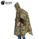 QIAN Undurchlässige Regenmäntel Damen/Herren Dschungel Regen Poncho Rucksack Camouflage Regenmantel Radfahren Klettern Wandern Reise Regenschutz