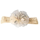 Balleenshiny Infant Kind Haarband Dreidimensionale Legierung Strass Krone Kopfschmuck Baby Mädchen Mesh Elastisches Stirnband Turban