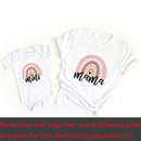 1pcs Rainbow Mommy and Me Shirt Fashion Family Matching Clothes Rainbow Mama and Mini T Shirt Cute Family Look Outfits