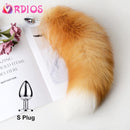 Abnehmbarer Analplug Echter Fuchsschwanz Smooth Touch Metall Butt Plug Schwanz Erotik BDSM Sexspielzeug für Frau Paare Erotikspiele Sexshop