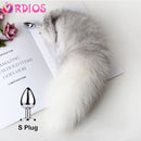 Abnehmbarer Analplug Echter Fuchsschwanz Smooth Touch Metall Butt Plug Schwanz Erotik BDSM Sexspielzeug für Frau Paare Erotikspiele Sexshop