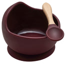 ¡22 colores! 1 Juego de cuencos de alimentación de bebé de silicona, platos de aprendizaje para bebés, juego de cuencos con ventosa, cuchara de madera antideslizante