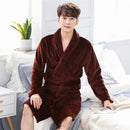 Männer Casual Kimono Bademantel Herbst Winter Flanell Lange Robe Dicke Warme Nachtwäsche Plus Größe 3XL Nachthemd Männlich Lose Home Wear