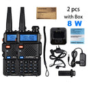 2pcs Real 8W Baofeng UV-5R Walkie Talkie UV 5R Hochleistungs-Amateur-CB-Radiosender UV5R Dualband-Transceiver 10 km Gegensprechanlage