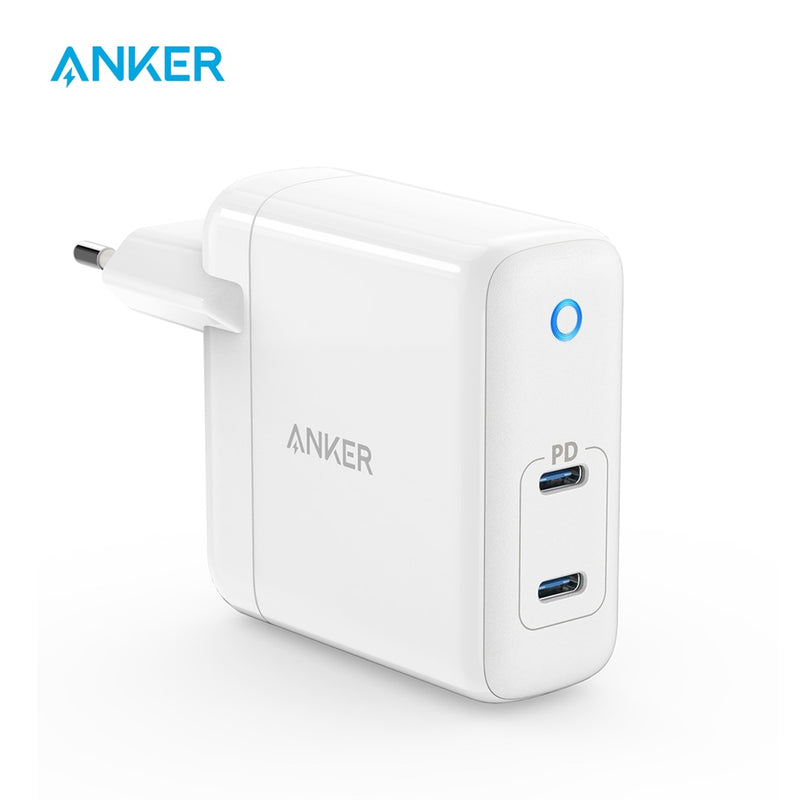 Anker 60W Cargador USB C de 2 puertos, PowerPort Atom PD 2 [GAN Tech] Cargador de pared plegable compacto, suministro de energía para MacBook Pro