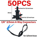 Gewächshaus Tropfbewässerung 4-Wege 3/5mm Tropfpfeil 2-Wege Sender Bewässerungssystem für Topfgarten Rasen 10er/20er Set