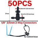 Gewächshaus Tropfbewässerung 4-Wege 3/5mm Tropfpfeil 2-Wege Sender Bewässerungssystem für Topfgarten Rasen 10er/20er Set