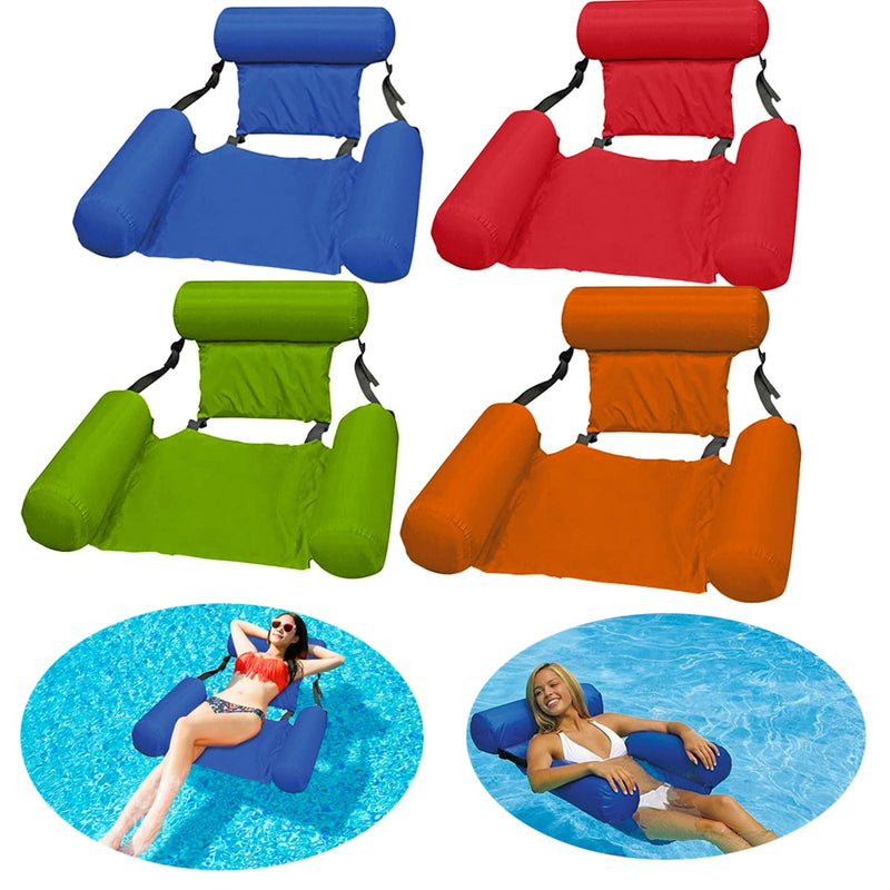 Verano inflable plegable flotante fila playa piscina agua hamaca flotante playa silla tumbona estera asientos