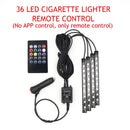 LED-Auto-Fußlicht-Ambientelampe mit drahtloser USB-Fernbedienung für Musiksteuerung, mehrere Modi, dekorative Innenbeleuchtung