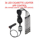 LED-Auto-Fußlicht-Ambientelampe mit drahtloser USB-Fernbedienung für Musiksteuerung, mehrere Modi, dekorative Innenbeleuchtung