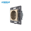 Livolo-Steckdosen-DIY-Teile, weiße Kunststoffmaterialien, EU-Norm, Funktionstaste für EU-Steckdose, VL-C7-C1EU-11