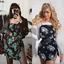 Vintage Dragon Printed Mini Dress Summer 2020 Women Street Strap Dresse Club Slim Party Tigh Short Dress Harajuku Robes vestidos