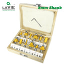 LAVIE 12-teiliges 8-mm-Fräser-Bit-Set Trimmen Gerader Fräser Holzbits Wolframkarbid-Schneiden Holzbearbeitung Trimmen MC02006