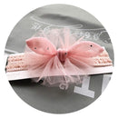 Balleenshiny Infant Kind Haarband Dreidimensionale Legierung Strass Krone Kopfschmuck Baby Mädchen Mesh Elastisches Stirnband Turban