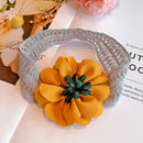 Balleenshiny Infant Kind Haarband Dreidimensionale Legierung Strass Krone Kopfschmuck Baby Mädchen Mesh Elastisches Stirnband Turban