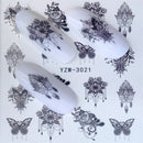 YWK 1 STÜCK Transparente Farbe Blume Wassertransfer Aufkleber Nail Art Decals DIY Fashion Wraps Tipps Maniküre Werkzeuge