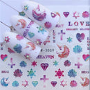 YWK 1 STÜCK Transparente Farbe Blume Wassertransfer Aufkleber Nail Art Decals DIY Fashion Wraps Tipps Maniküre Werkzeuge