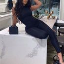 Streetwear White Sexy Bodycon Jumpsuit Women Overalls Rompers 2020 Short Sleeve Skinny Summer Womens Jumpsuit