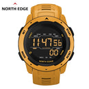 NORTH EDGE Herren Digitaluhr Herren Sportuhren Doppelzeit Schrittzähler Wecker Wasserdicht 50M Digitaluhr Militäruhr