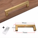 RUNBAZEF New Golden Brass Kitchen Cabinet Handles Modern Dresser Pulls Door Handles and Knobs Square Furniture Hardware