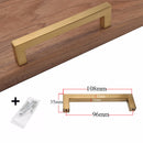 RUNBAZEF New Golden Brass Kitchen Cabinet Handles Modern Dresser Pulls Door Handles and Knobs Square Furniture Hardware