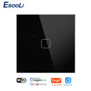 EsooLi Tuya Smart Life Glasscheibe EU/UK Standard-Touch-Schalter Zero/Single Fire Line Sprachsteuerung Licht Drahtloser Wandschalter