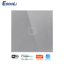 EsooLi Tuya Smart Life Glasscheibe EU/UK Standard-Touch-Schalter Zero/Single Fire Line Sprachsteuerung Licht Drahtloser Wandschalter