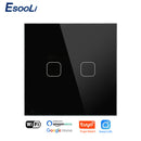 EsooLi Tuya Smart Life Glasscheibe EU/UK Standard-Touch-Schalter Zero/Single Fire Line Sprachsteuerung Licht Drahtloser Wandschalter