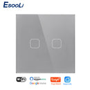 EsooLi Tuya Smart Life Glasscheibe EU/UK Standard-Touch-Schalter Zero/Single Fire Line Sprachsteuerung Licht Drahtloser Wandschalter