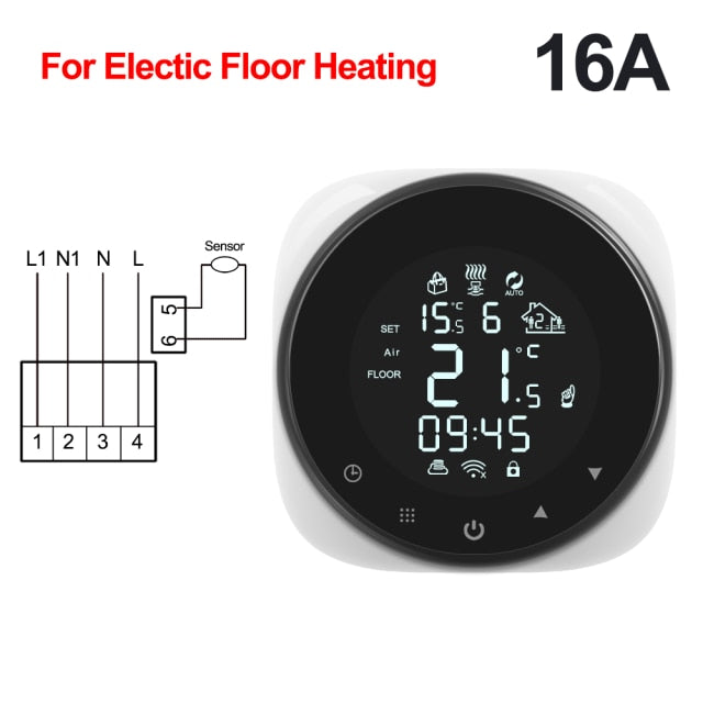 Tuya Smart Wifi Thermostat Temperaturregler für Wasser/Elektro-Fußbodenheizung/Wassergasboiler Funktioniert mit Alexa Google Home