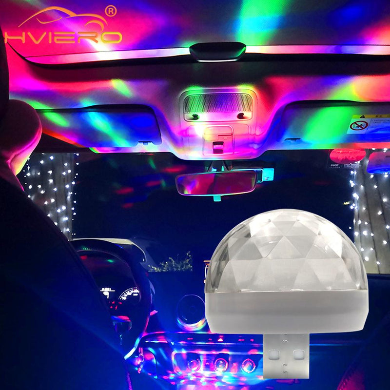 Lámpara de coche para coche, luz USB, DJ RGB, Mini luz de sonido de música colorida, USB-C, Apple, fiesta, Karaoke, lámpara de ambiente, luz de bienvenida