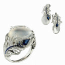 2020 3 stücke Mode Zirkon Tiere Blattform Schmuck Sets Für Frauen Exquisite Ohrringe Ringe Böhmischen Hochzeit Zubehör Mujer