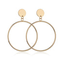 2019 Mode Ohrringe Punk Einfache Gold Silber Farbe Langer Abschnitt Quaste Anhänger Größe Kreis Ohrringe Für Damen Geschenke Großhandel