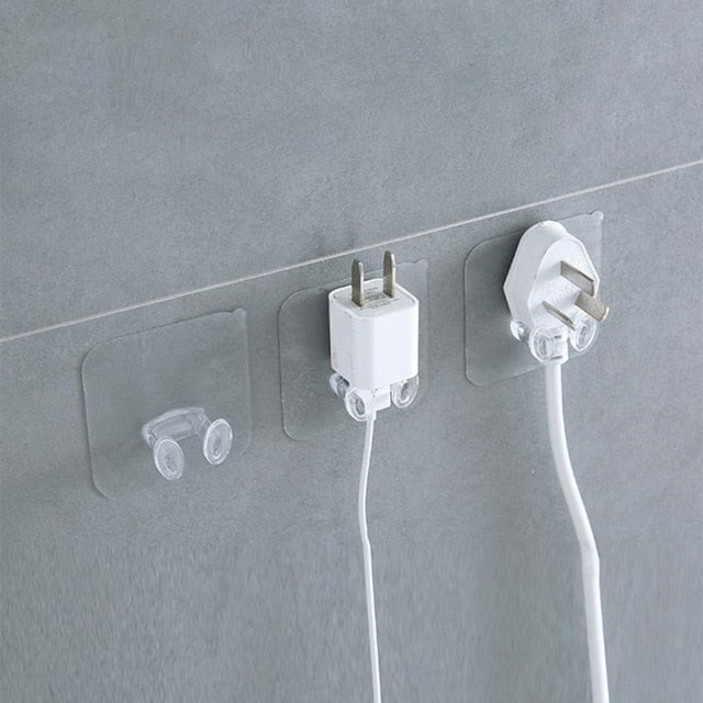 10PCS 5PCS Adhesive Hooks Rack Wall Hanger Space Saver Flower Heavy Load Transparent Strong Self Strong Kitchen Bathroom Towel