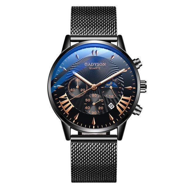 Nuevos relojes para hombre, marca famosa de lujo, reloj con calendario de malla de acero inoxidable para hombre, reloj de cuarzo luminoso de negocios para hombre, reloj Masculino