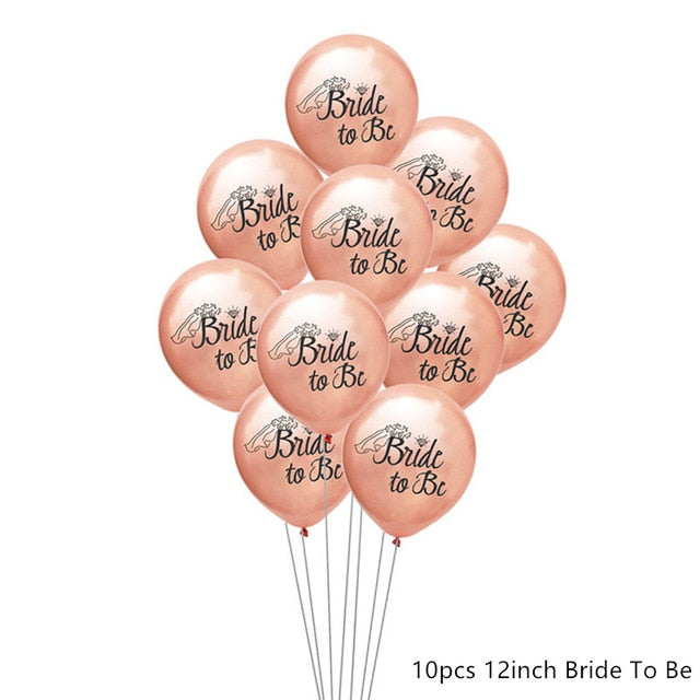 Hochzeitsdekorationen Rose Gold Bride To Be Letter Foil Ballon Brautschleier Schärpe Stirnband Brautdusche Bachelorette Party Supplies