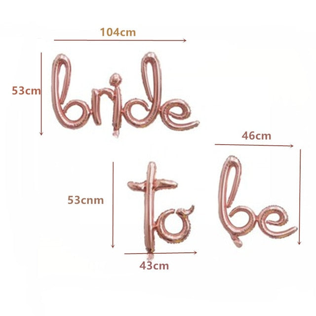 Wedding Decorations Rose Gold Bride To Be Letter Foil Ballon Bride Veil Sash Headband Bridal Shower Bachelorette Party Supplies