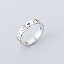 Echte 925er Sterlingsilber-Ringe für Frauen 2-lagige schwarze minimalistische dünne Kreis-Edelstein-Ring-Schmuckschnitzerei S925