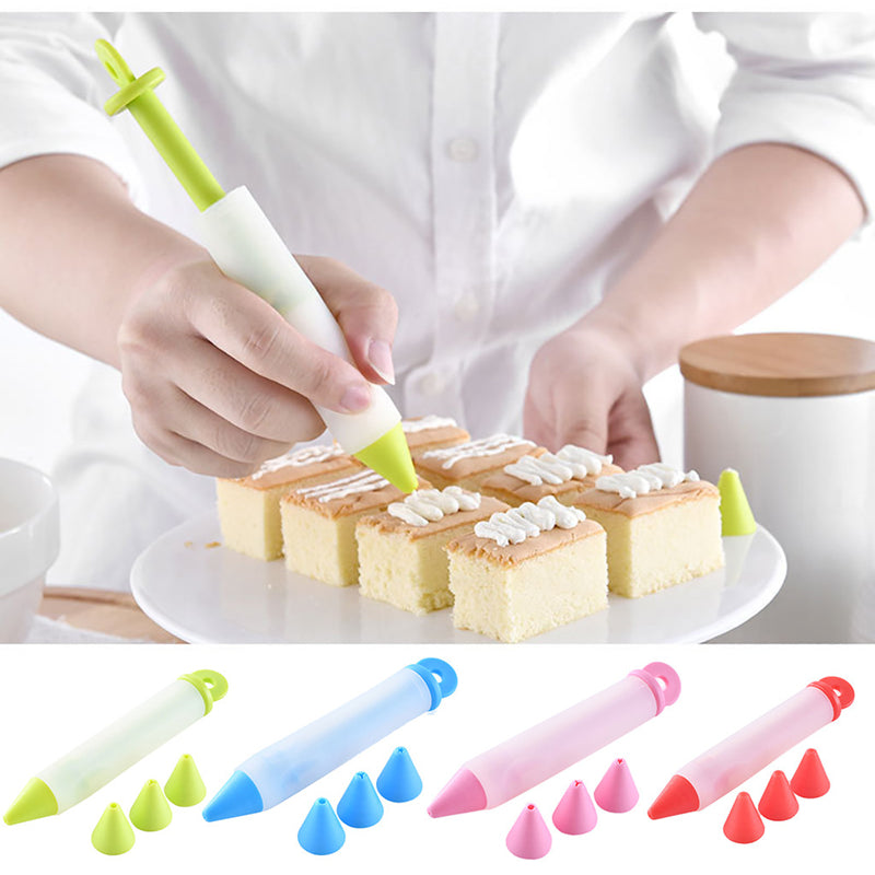 Bolígrafo de silicona para escribir alimentos, herramientas de decoración de Chocolate, molde para pasteles, taza para crema, boquillas para manga pastelera, accesorios de cocina