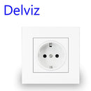 Delviz Wand-USB-Steckdose, viele neue Stilplatten, Schlafzimmersteckdose, AC 110 V-250 V 16 A Wand eingebettet, Doppel-USB-EU-Standard-Steckdose